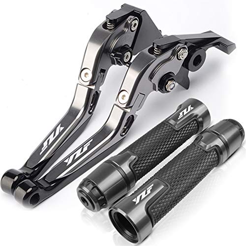 Motorrad Roller Lenker Griffe Für Yamaha YZF R125 R1 R3 R6 YZF-R3 YZF-R6 YZF-R1 YZF-R25 YZF Logo Motorrad Einstellbare Bremskupplung Hebelgriff Handgriffe (Farbe : Gray)