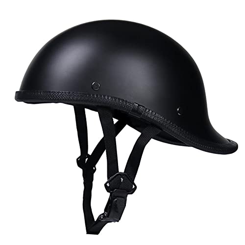 Woljay Halbschalenhelm Halbhelme Motorrad-Helm Jethelm Halbschalen Motorradhelm für Cruiser Chopper Biker Moped DOT/ECE Zulassung (Extragroß, Mattschwarz)