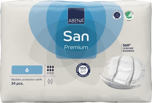 Abena San Premium Inkontinenz-Pad, Größe 6, 1600 ml, 3 Packungen