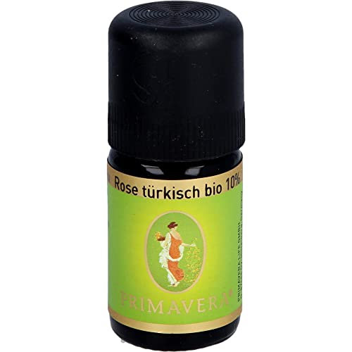PRIMAVERA Ätherisches Öl Rose türkisch bio 10 % 5 ml - Aromaöl, Duftöl, Aromatherapie - harmonisierend, stimmungserhellend, stärkend - vegan