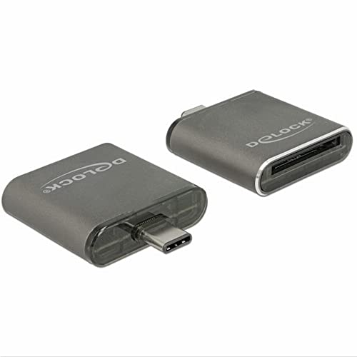 DeLOCK 91498 USB 3.0 (3.1 Gen 1) type-c schwarz Speicherkartenleser - -Laufwerke Speicherkarte (MMC, MMC Mobile, MMC + MICROSD, MMCmicro,..., 2000 GB, USB 3.0 (3.1 Gen 1) type-c, 185 MB/s, 250 MB/s, 5000 Mbit/s)