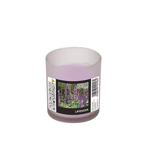 GALA "Flavour by Duftkerze im Glas Ø 70 mm, 77 mm violett - Lavender Indro 96881 Design-Kerze Wachskerze, 6 Stück