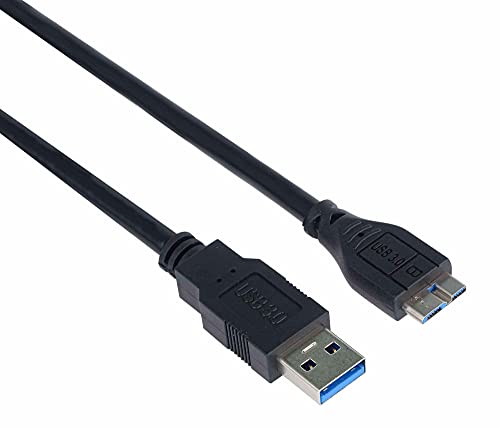 PremiumCord USB 3.0 auf Micro USB Typ B Verbindungskabel 5m, Datenkabel SuperSpeed bis zu 5Gbit/s, USB 3.0 Typ A Stecker auf Micro USB Typ B Stecker, Farbe schwarz, Länge 5m, ku3ma5bk