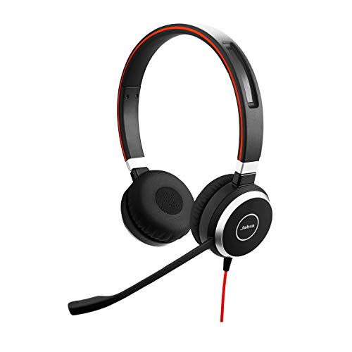 Jabra Evolve 40 UC Stereo Headset – Unified Communications Kopfhörer für VoIP Softphone mit passivem Noise-Cancelling – USB-Kabel mit Anrufsteuerung – Schwarz