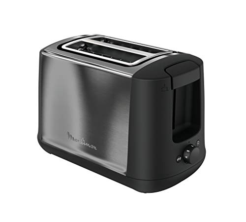 Moulinex LT3408 Sofort Select Toaster mit zwei Fächern, Edelstahl, automatische Zentrierung, variable Fächergröße, elektronische Steuerung, Silber