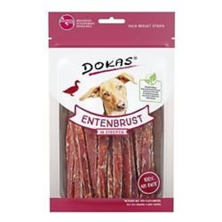 Dokas Dog Entenbrust in Streifen für Hunde - 12x 70 g