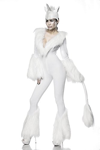 Sexy White Unicorn Kostüm Letztes Einhorn Einhornkostüm Overall Märchen Karneval Fasching Damen Legende Sage M