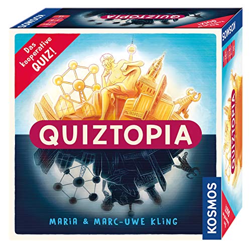 KOSMOS - Quiztopia - Gemeinsam gegen das Spiel, das kooperative Quiz von Marc-Uwe Kling. Wissensspiel ab 16 Jahren, Brettspiel
