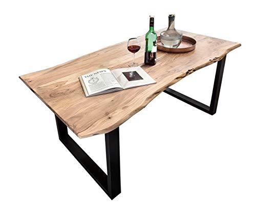 Sit Möbel Tisch, 100% Platte Akazie, Gestell Stahl, Bunt, 200x100 cm