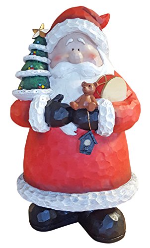 Fachhandel Plus Dekofigur Weihnachtsmann mit Tannenbaum Weihnachtsdeko Weihnachtsfigur Nikolaus