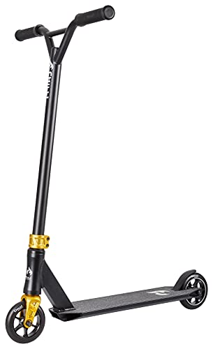 Chilli Pro Scooter 5000 Blacky | Schwarz-Goldener Stunt-Scooter für Einsteiger & Profis | Robuster Roller, drehbarer Lenker ideal für Tricks geeignet | 84cm Gesamthöhe für Kinder & Jugendliche