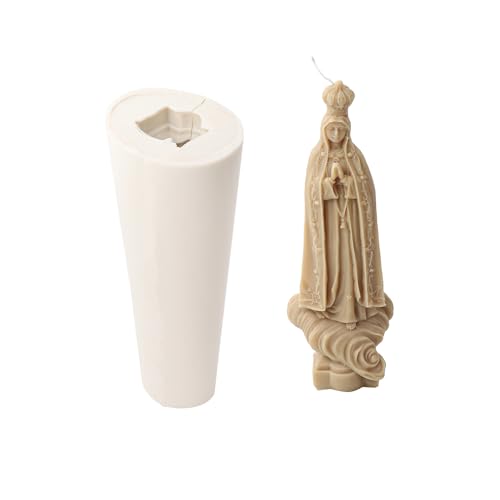 JS MOLD Kerze Silikonform 3D Heilige Maria Silikonform Kerzengießform 3D Madonna Maria Mutter Gottes Epoxidharz Formen Gießform Für Kerzen Machen, Statue, Handwerk Ornamente (02#)