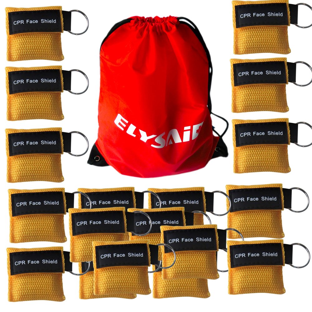 Erste Hilfe CPR Maske für AED CPR Training, Gelb, 100 Stück