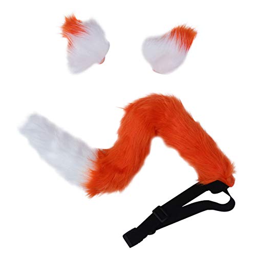PRETYZOOM Kunstpelz Fuchs Schwanz Und Ohren Haarspangen Erwachsenen/Teen Cosplay Halloween Weihnachtsfeier Kostüm