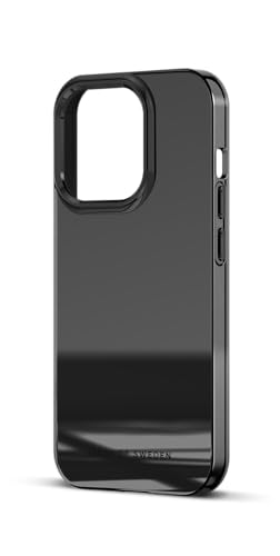IDEAL OF SWEDEN Durchsichtige Handyhülle mit erhöhten Kanten und Nicht vergilbenden Materialien, fallgetesteter Schutz mit Spiegel Finish, kompatibel mit iPhone 15 Pro (Black Mirror)
