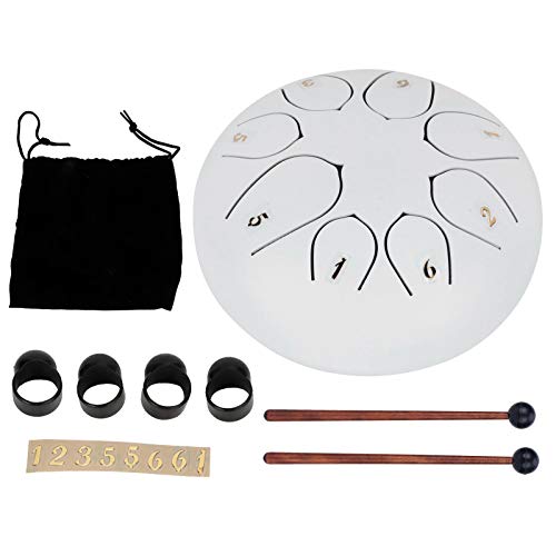 Hand Pan Drum, praktische Handtrommel, für die Entspannung in der Schule(white)