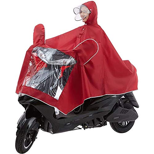 JTYX Motorrad Wasserdichter Verlängerter Poncho, Elektromobil-Roller-Motorrad-großer Regen-Umhang-Mantel, Einzelperson-Motorrad-Antibeschlag-Regenschutz Mit Spiegelschlitzen