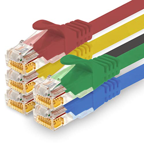 1CONN - 10m Netzwerkkabel, Ethernet, Lan & Patchkabel für maximale Internet Geschwindigkeit & verbindet alle Geräte mit RJ 45 Buchse 5 Farben 01