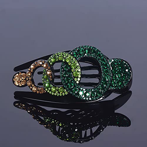 SHUBIAO Glänzende Diamant-Haarspangen Kristall Strass Haarspangen Vintage Frühling Haarspangen Hochzeit Haarschmuck for Frauen Mädchen Haarspangen (Color : Green)