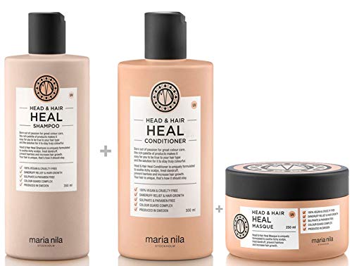 Maria Nila Head & Hair Heal Set - Shampoo 350 ml + Conditioner 300 ml + Masque/Maske 250 ml