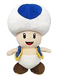 Super Mario All Star Collection Blue Toad, 8-Inch Plush