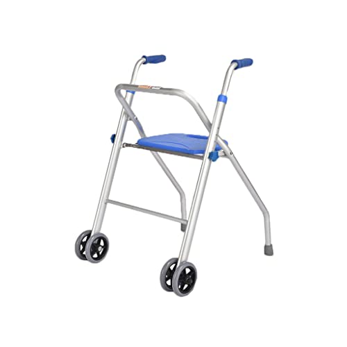 Rolling Walker für Senioren Vierbeinige Gehhilfe für ältere Menschen mit Riemenrädern, faltbare Gehhilfe mit Sitz für ältere Menschen - Einfach zu montieren