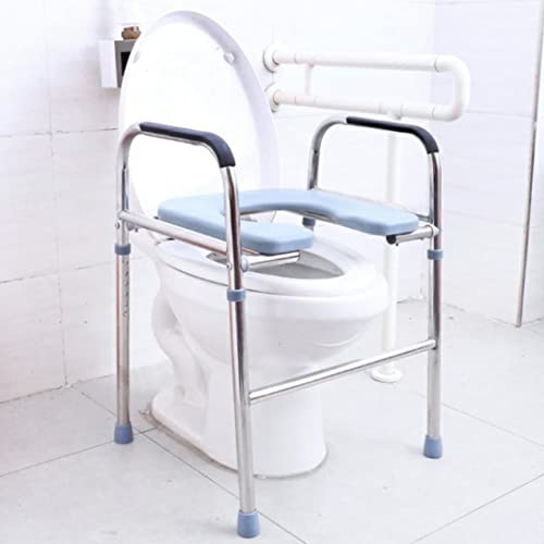 Erhöhter Toilettensitz mit Griffen, 330 lb Nachtkommodestuhl mit Armlehnen, verstellbarer und tragbarer 4-in-1-Badstuhl für Erwachsene, Senioren, ältere Menschen, Behinderte