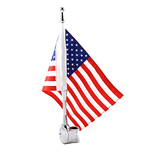 Halterung für Motorrad-Flaggenmast und Fahnenmast, 14 x 23 cm, amerikanische Flagge, für Honda GL1800 GL1500 Goldwing alle Jahre