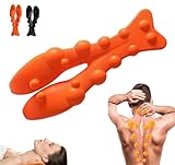 Trapez-Massagegerät, 14 Massageknöpfe, Entspannungsgerät for tiefes Gewebe, Nacken und Schulter, Trapez-Triggerpunkt-Massagegerät, leichtes und tragbares Massagegerät (Color : Orange)