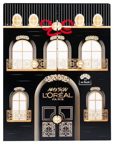 L'Oréal Paris Mini-Adventskalender 2023, Mit verschiedenen Kosmetikartikeln hinter 12 Türchen, Jeden zweiten Tag ein neues Beauty-Produkt zu Weihnachten, 1 Stück