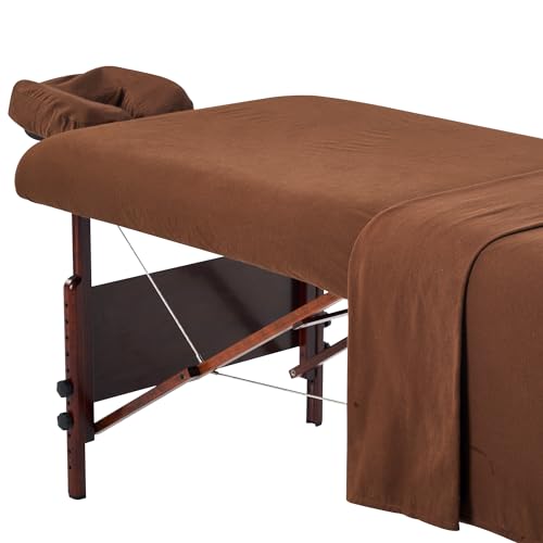 Master Massage liege Flanell Blatt Set 3 in 1 Liegedecke, flache Platte, Gesichts-Kissenbezug Dunkle Schokolade