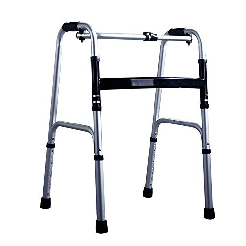 ZAIHW Pflicht Folding Walker, Bariatric Walker mit 2-Knopf ohne Räder Wide Walker Unterstüzung for Erwachsene Senioren, Einstellbare Höhe for Kurze, mittlere und große Leute