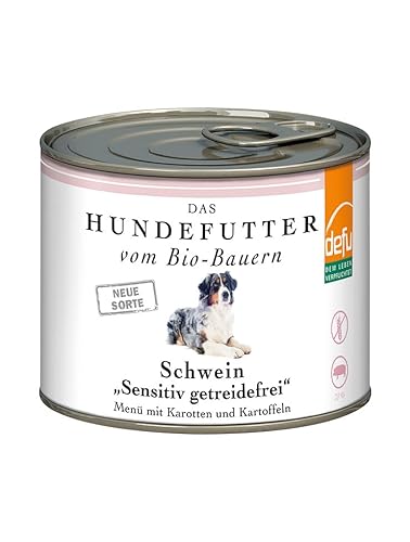 defu Hundefutter | 12 x 200g | Bio Schwein Sensitiv getreidefrei | Premium Bio Nassfutter Menü | Alleinfuttermittel für Hunde
