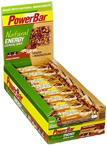 PowerBar Energieriegel mit komplexen Kohlenhydraten für Energie beim Sport - Power-Riegel, Fitness-Riegel, Müsli-Riegel mit Vollkornhaferflocken, Vegan, 24 x 40g Cacao Crunch