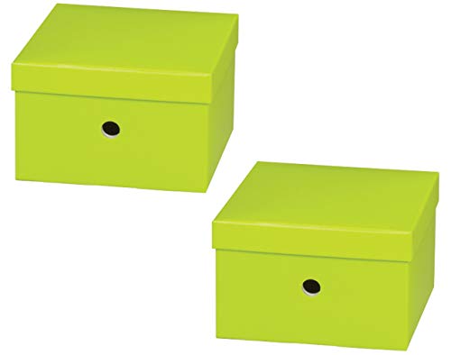 Nips Uni Colour Mehrzweckbox, 2er Packung, Apfelgrün, B 26, 5 x T 26, 5 x H 16, 5 cm
