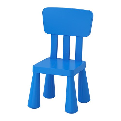 IKEA Kinderstuhl "MAMMUT" Kindermöbel Stuhl in kräftigem BLAU aus unbedenklichem Kunststoff - BxTxH: 39x36xx67cm