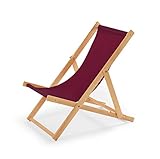 Gartenliege aus Holz Liegestuhl Relaxliege Strandstuhl (Bordeauxort)