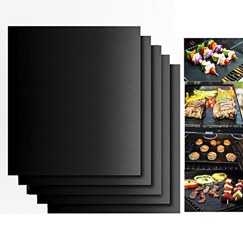 OUNONA 5pcs BBQ Grillmatte-5er Set Antihaft Grillmatte zum Grillen und Backen 100% lebensmittelech