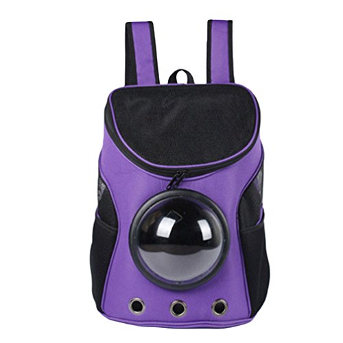 LvRao Haustiertragetasche Hunde Rucksäcke Katze Tragetasche für Kleinen Haustiere in Outdoor-Reise Wandern Tasche (Violett, 35 * 31 * 25cm)