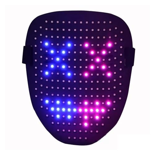 Original Cup® - Verbundene Led-Maske mit 50 verschiedenen Motiven - Programmierbarer Bildschirm mit Bluetooth Smartphone - Einzigartige und ungewöhnliche Verkleidung für Halloween