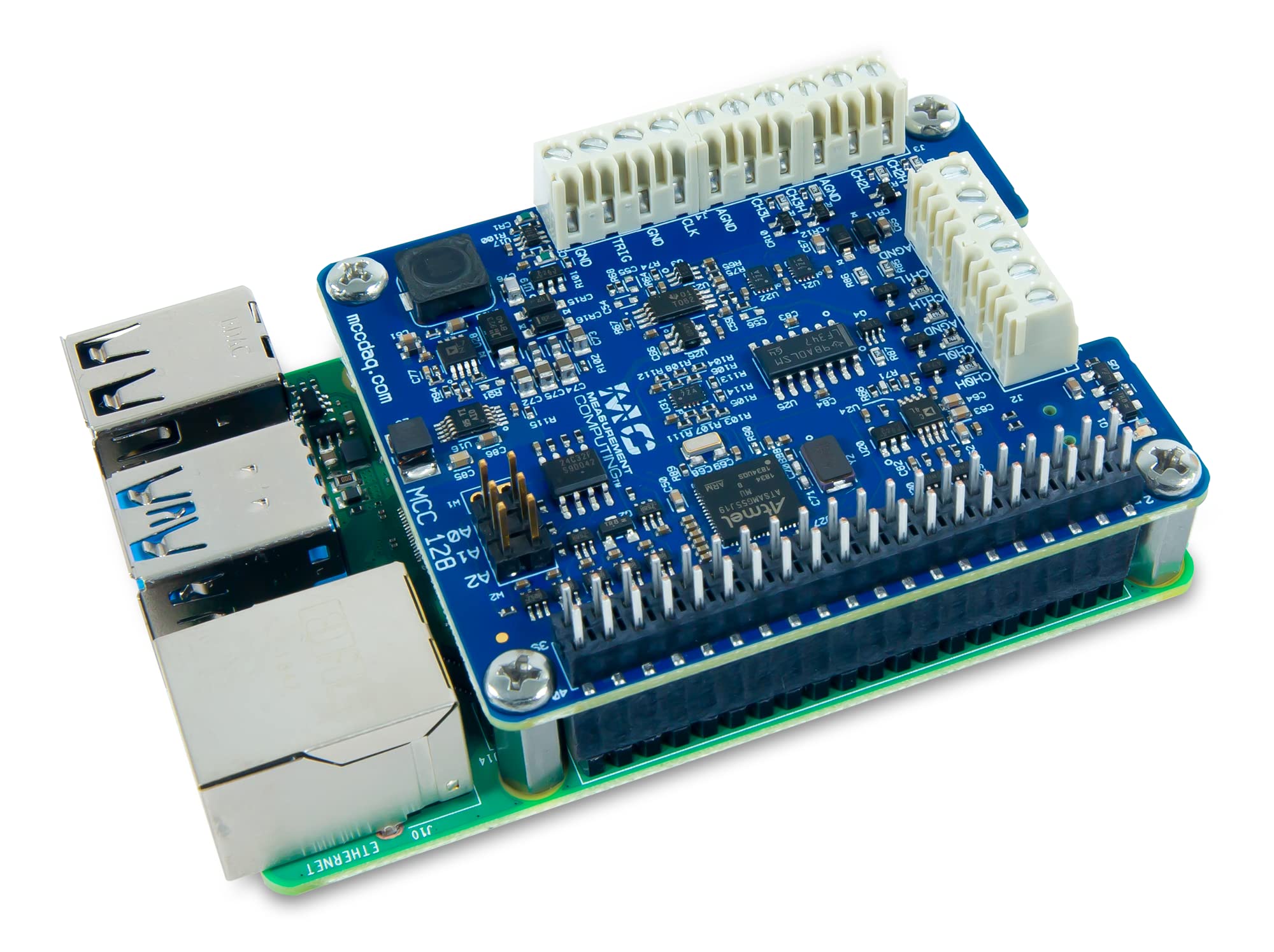 MCC 128 DAQ HAT für Raspberry Pi, 16-Bit Spannungsmessung
