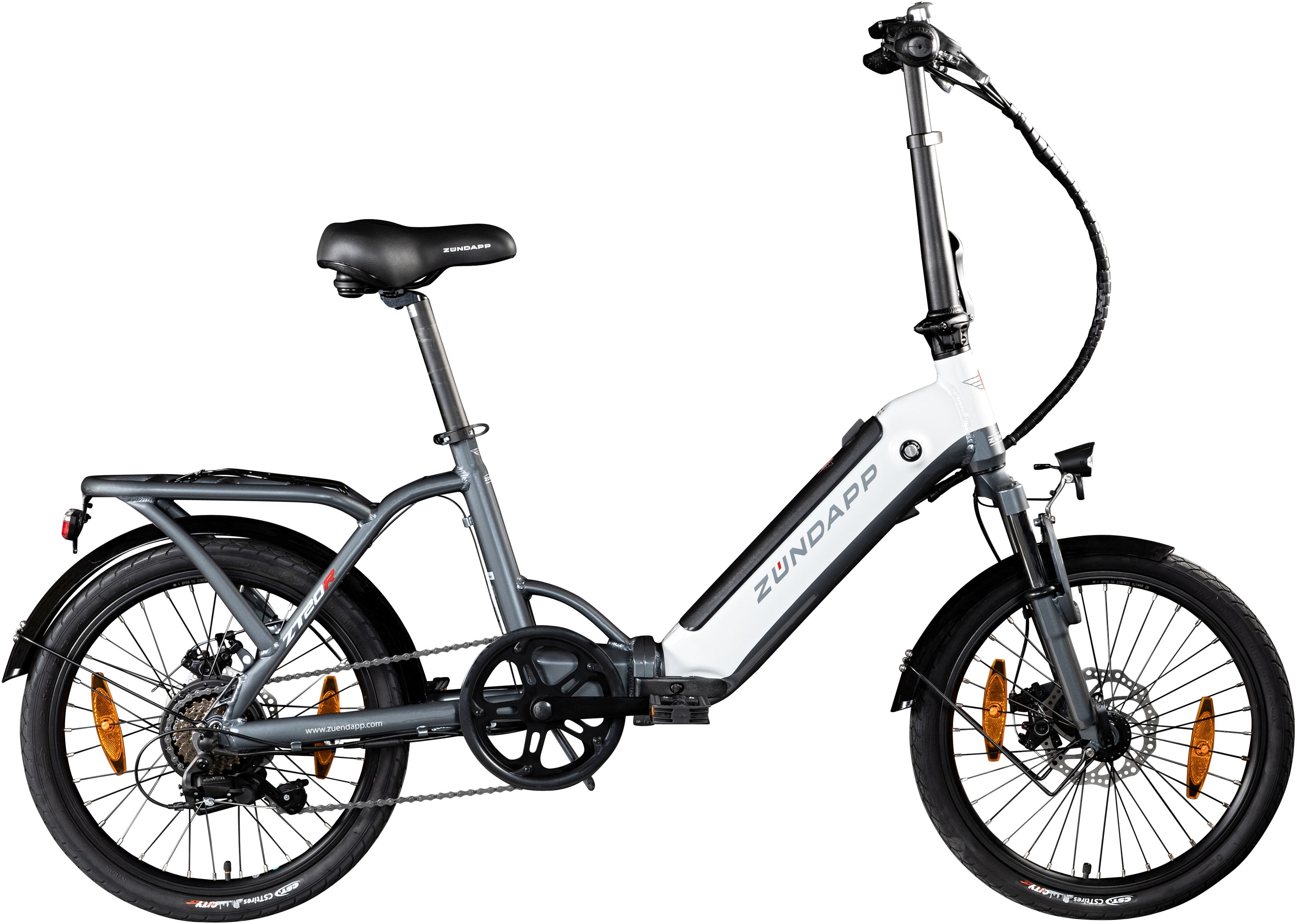 Zündapp E-Bike Faltrad ZT20R 20 Zoll RH 36cm 6-Gang 468 Wh grau grün