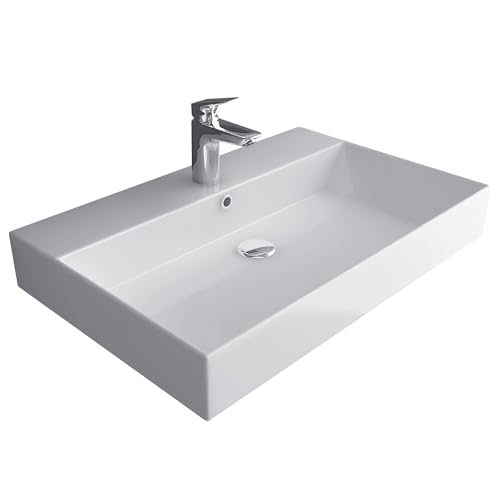 Alpenberger Waschtisch - Handwaschbecken - Hochwertiges Handwaschbecken - zur Wandmontage Keramikwaschbecken - Badezimmer & Gäste WC