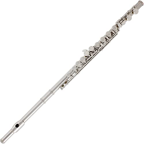 PECY 16-Loch-C-Key-Flöte, Kupfernickel-Nickel-Silber-überzogene Flöte Mit Reinigungstuch-Stick-Handschuhen, Gepolsterter Tasche Querflöten