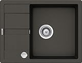 SCHOCK kompakte Küchenspüle 65 x 50 cm Manhattan D-100 Asphalt - CRISTALITE graue Granitspüle mit verkürzter Abtropffläche ab 50 cm Unterschrank-Breite