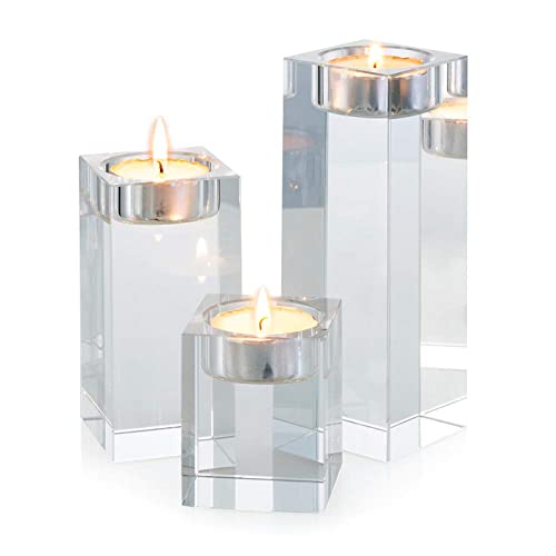 1-Set (3-teilig) hochwertige Kristall Glas Kerzenständer kristalle Kerzenständer für romantisches Abendessen kreative Kerzenständer Hochzeit Haus Deko Esstisch und Bar (2# Set)