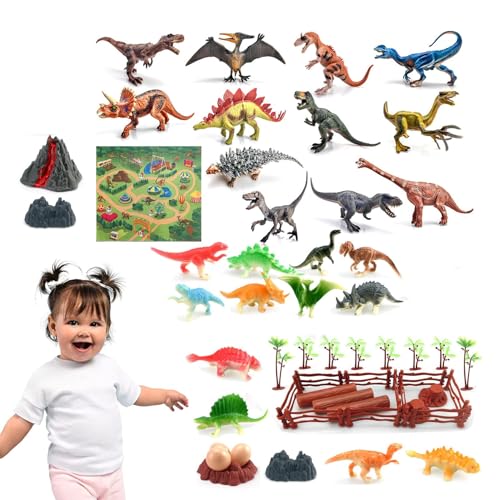 Neamou Kinder-Dinosaurier-Figuren-Spielzeug, realistische Dinosaurier-Spielzeugfiguren - Realistische Vielfalt an Dinosaurierarten,Pädagogisches Mint-Spielzeug für Jungen und Mädchen ab 4 Jahren,