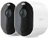 Arlo Pro3 Smart Home 2 kabellose 2K-HDR Überwachungskameras & Alarmanlage, Indoor/Outdoor, Farbnachtsicht, 160 Grad Blickwinkel, WLAN, 2-Wege Audio, Spotlight, Bewegungsmelder, (VMS4240P) - Weiß