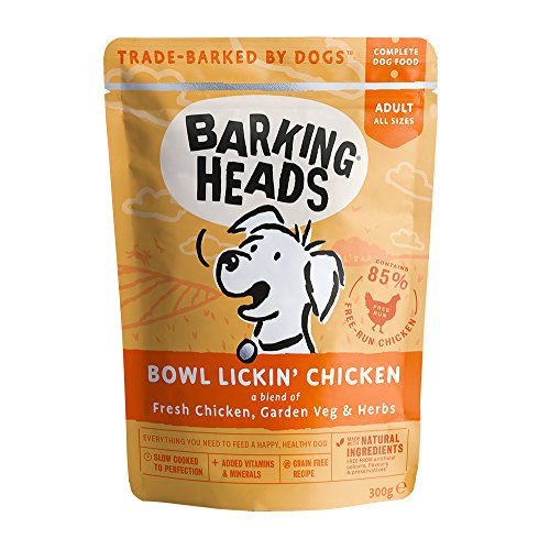Barking Heads Hundefutter Bowl Lickin' Chicken - Dieses Nassfutter besteht aus 85% freilaufenden Hühnern, ohne künstliche Geschmacksverstärker, 10 x 300g