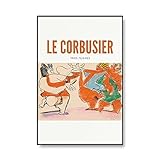 Antikes Kunstausstellungsposter Frankreich Le Corbusier Abstrakter Druck Kubismus Wandkunst Bild Familie Rahmenloses Leinwandbild A2 20x30cm
